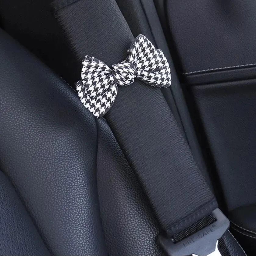 1Pcs Cute Women Bowknot Soft Plush Car Seat Belt Cover