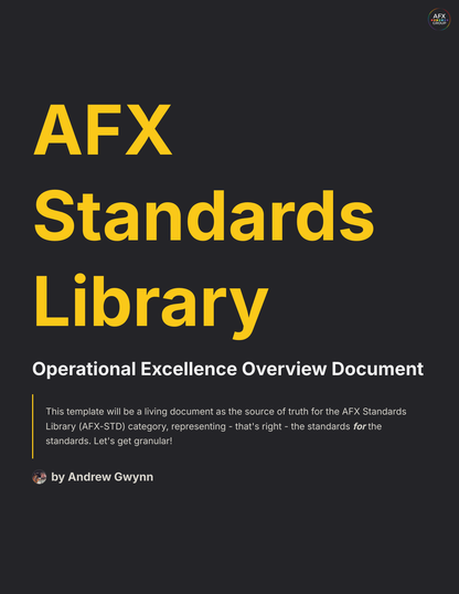 * NEW *  [Digital Download] AFX Standards Library | Operational Procedures & Templates