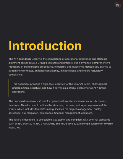* NEW *  [Digital Download] AFX Standards Library | Operational Procedures & Templates