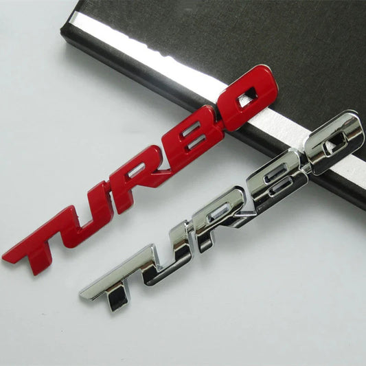 Car Sticker Turbocharged Turbo Metal Alloy 3D Badge
