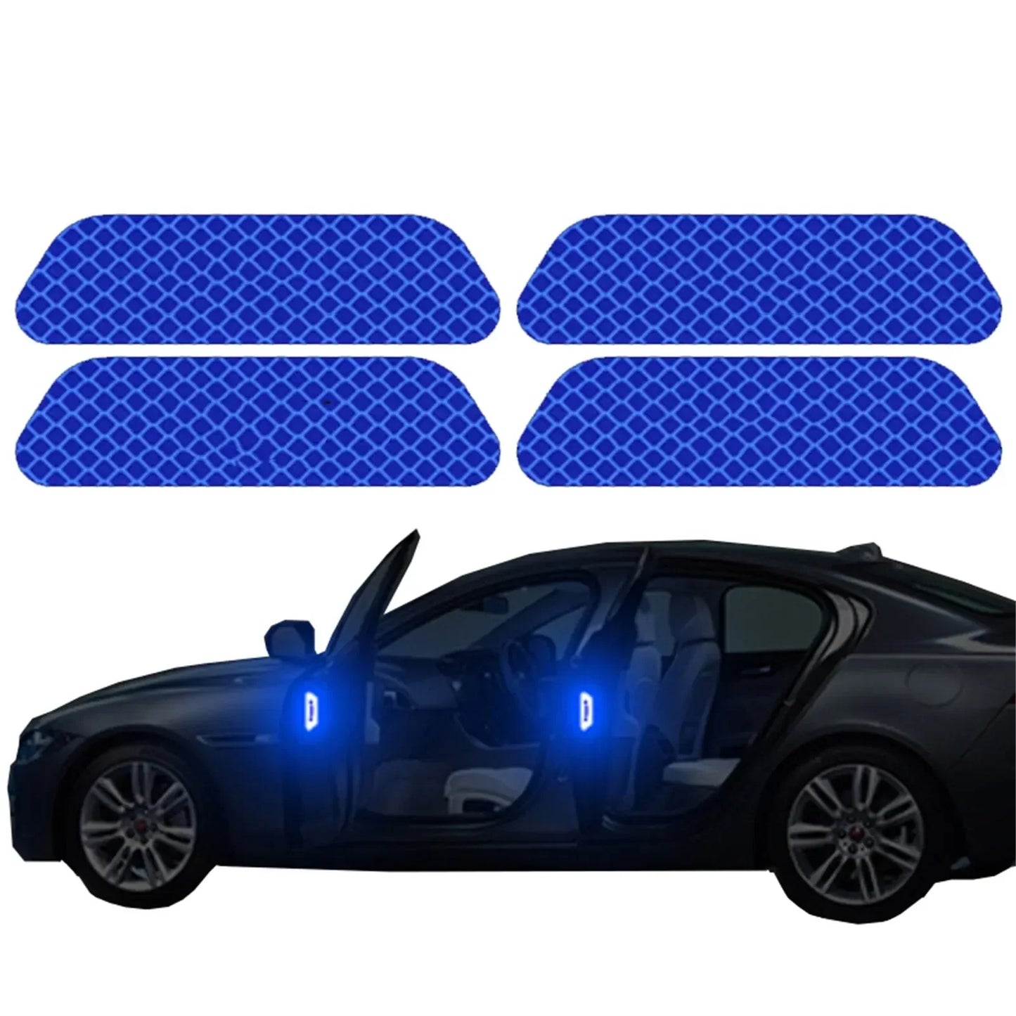 4 Pcs Car Door Sticker Safety Opening Warning Reflector Tape