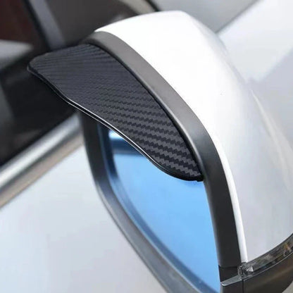 2Pcs Car Rearview Mirror Rain Eyebrow Visor Carbon Fibe Cover