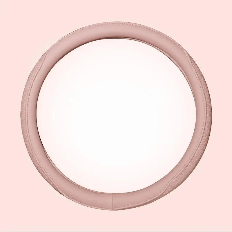 Embossed PU Leather Patchwork Car Steering Wheel Cover