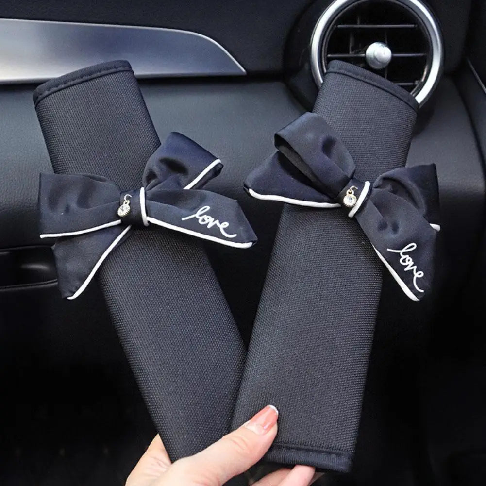 1Pcs Cute Women Bowknot Soft Plush Car Seat Belt Cover