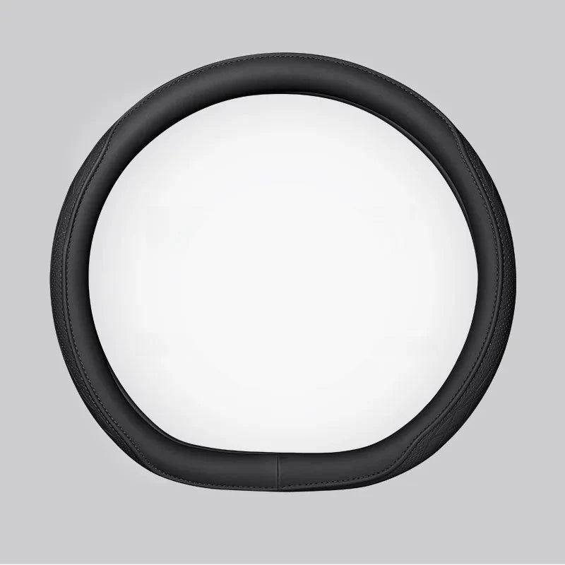 Embossed PU Leather Patchwork Car Steering Wheel Cover