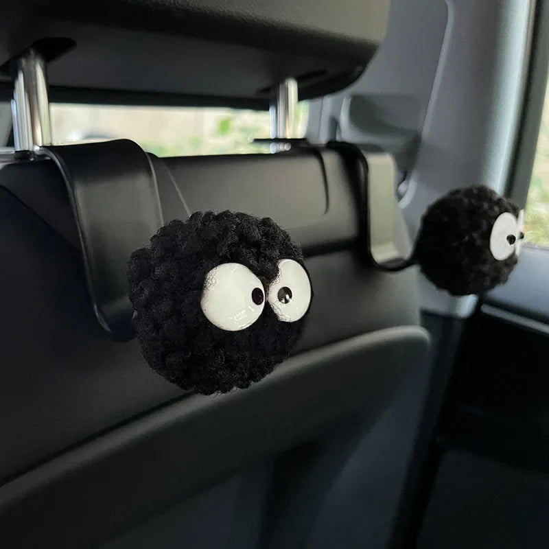 2Pcs Cute Cartoon Bear Car Seat Back Hooks Storage