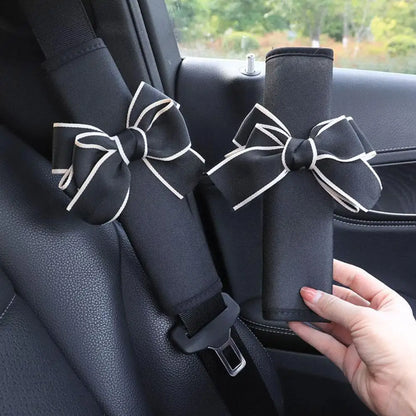 1Pcs Cute Women Bowknot Soft Plush Car Seat Belt Cover