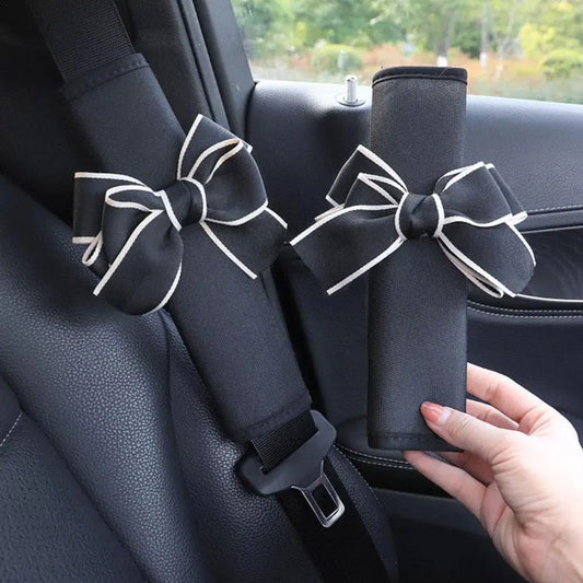 1Pcs Cute Women Bowknot Soft Plush Car Seat Belt Cover