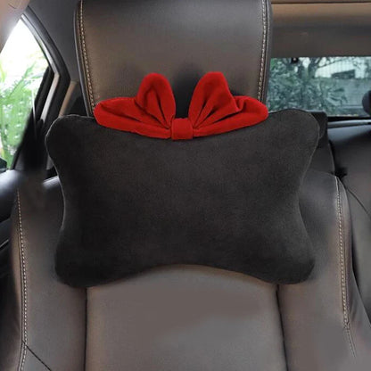 1Pc Cute Cartoon Red Bowknot Car Neck Pillow