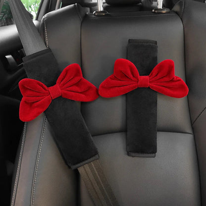 1Pc Cute Cartoon Red Bowknot Car Neck Pillow