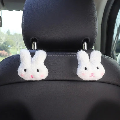 2Pcs Cute Cartoon Bear Car Seat Back Hooks Storage