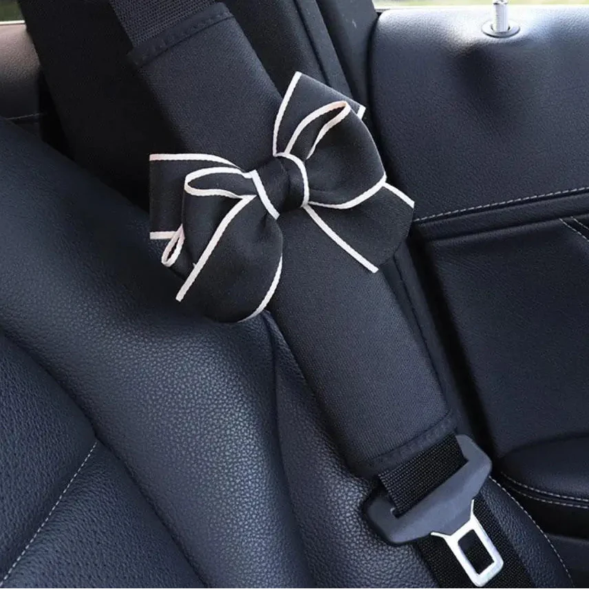 1Pcs Cute Women Bowknot Soft Plush Car Seat Belt Cover
