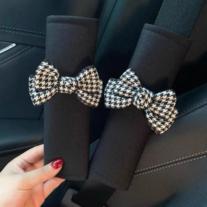 1Pcs Cute Women Bowknot Soft Plush Car Seat Belt Cover