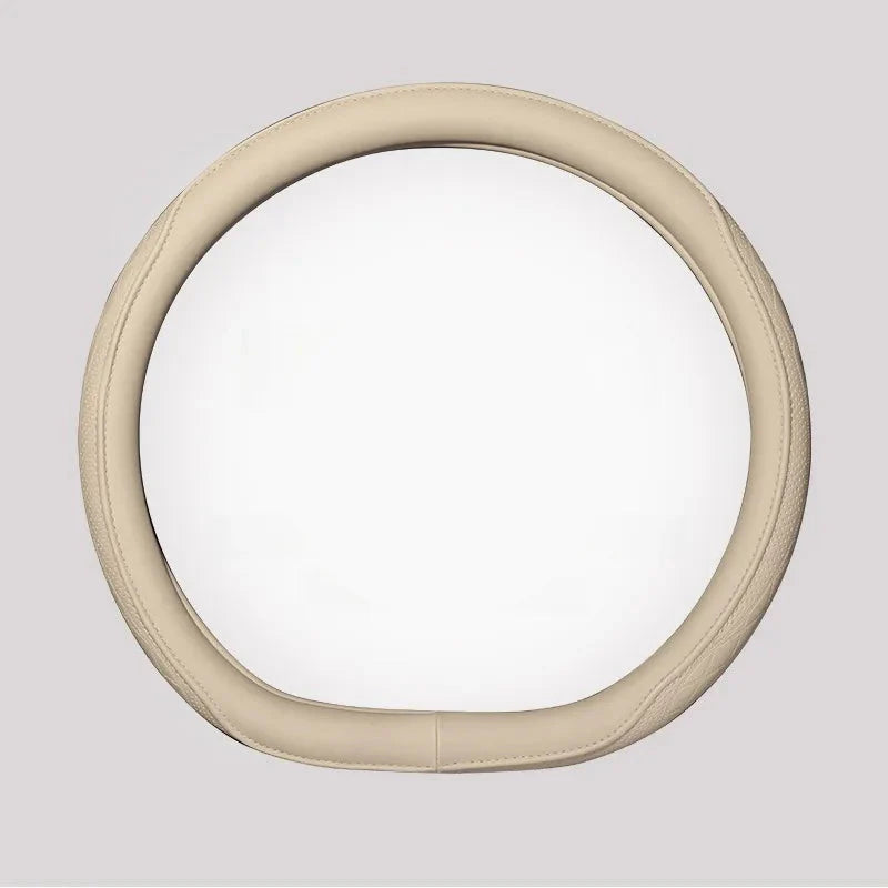 Embossed PU Leather Patchwork Car Steering Wheel Cover