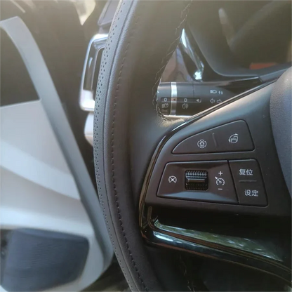 Embossed PU Leather Patchwork Car Steering Wheel Cover