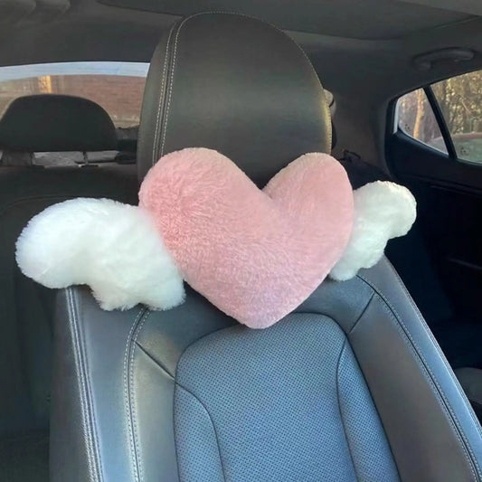Universal Car Support Pillow - Heart-Shaped Plush Love Neck Pillow