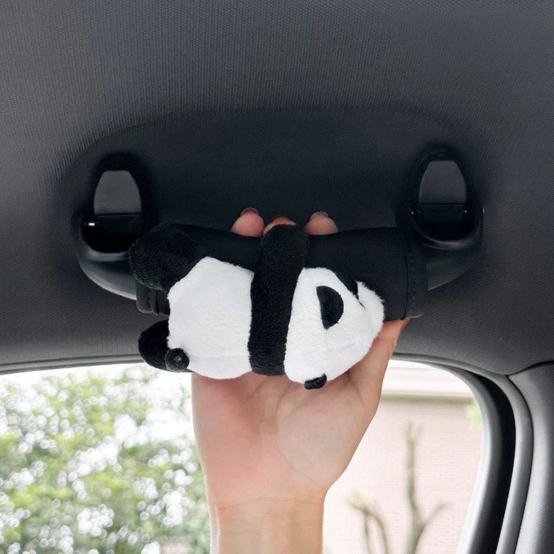 1Pc Cute Cartoon Panda Car Gear Shift Cover Soft Plush