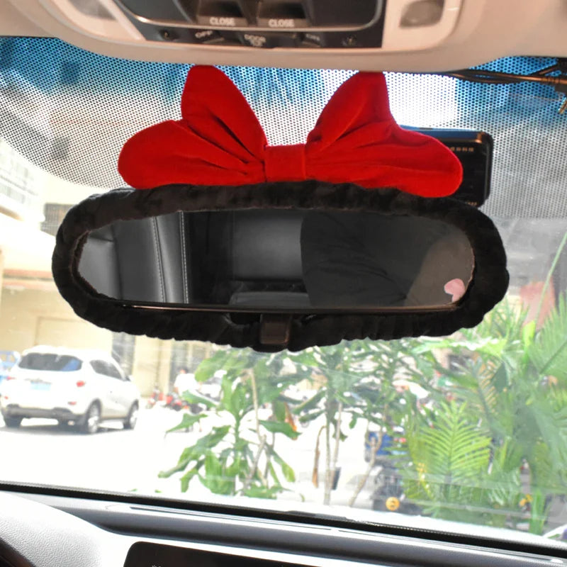 1Pc Cute Cartoon Red Bowknot Car Neck Pillow