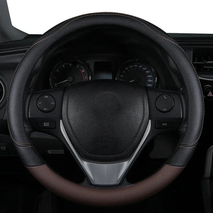PU Leather Splicing Leather Anti-Slip Wear Four Seasons Universal Steering Wheel Cover