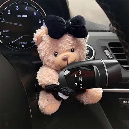 Cute Bear Car Gear Shift Decoration Plush Doll Turn Signal Wiper Doll
