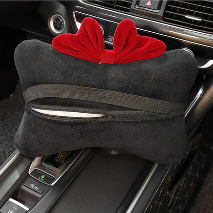 1Pc Cute Cartoon Red Bowknot Car Neck Pillow