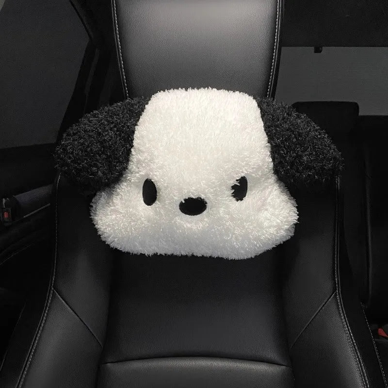 Car Headrest Neck Pillow  Waist Rest Cute Plush dog Backrest in the Car Lumbar Support