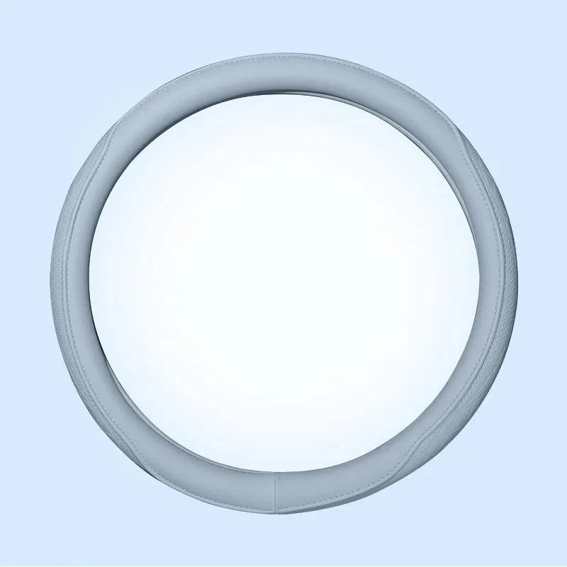 Embossed PU Leather Patchwork Car Steering Wheel Cover